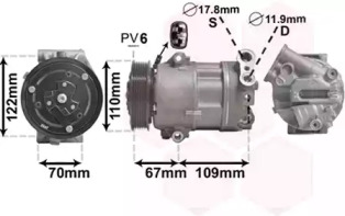 VAN WEZEL 1700k408 -  Компрессор, кондиционер